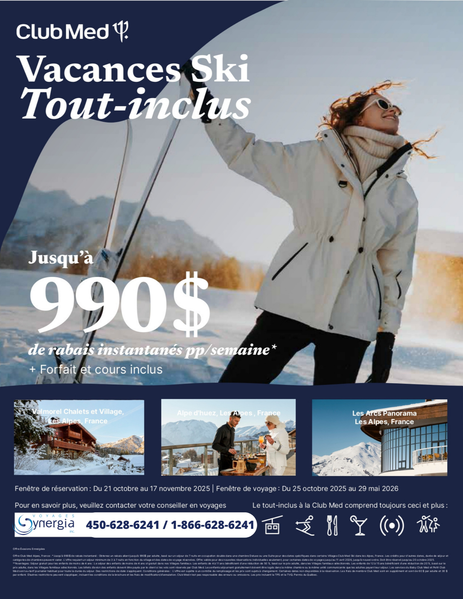 Promotions Club Med Offre Vacances Ski tout-inclus Jusqu'à 990$ de rabais avec Voyages Aqua Terra Hautes-Laurentides CLUB MED PROMOTION Flyer SECTION-3 FR