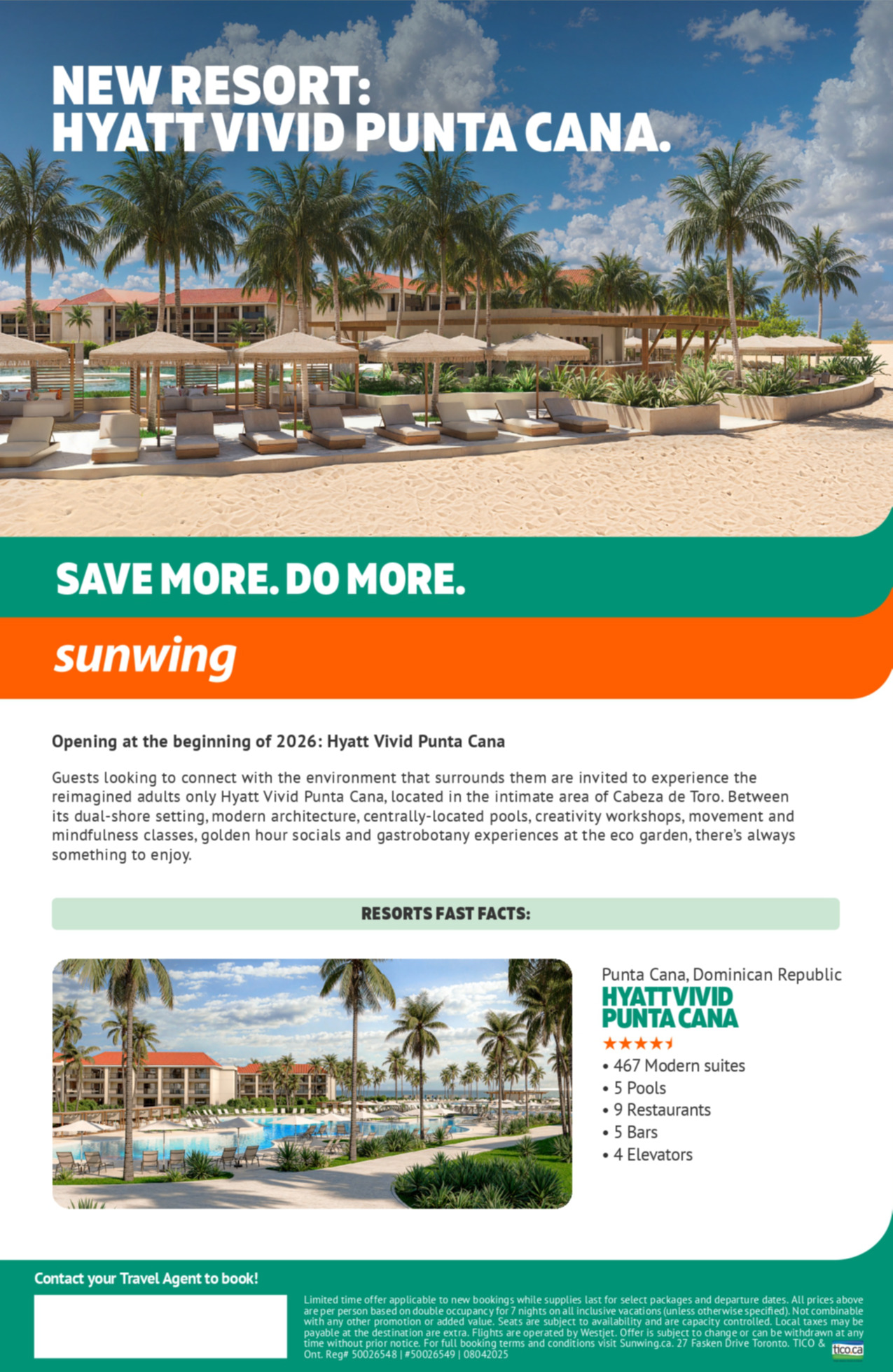 Sunwing Vacations New Resort: Hyatt Vivid Punta Cana with Voyages Hautes-Laurentides
